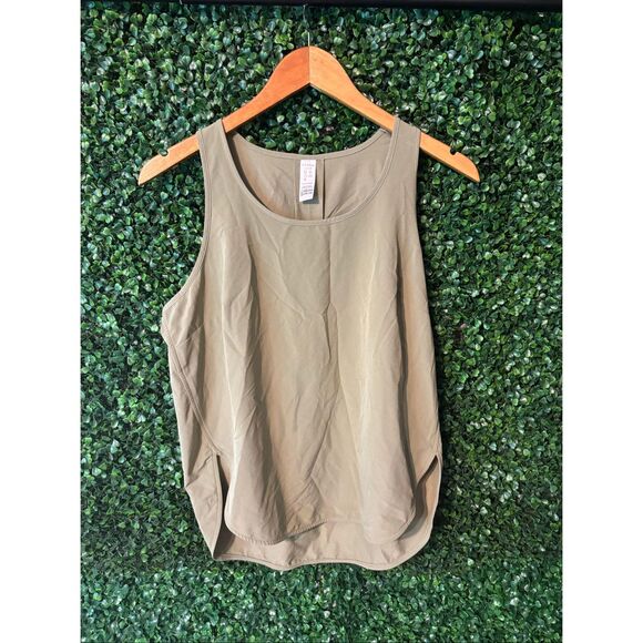 Spanx Casual Fridays Curved Hem Tank Women’s Size Small Dark Khaki - Picture 1 of 4